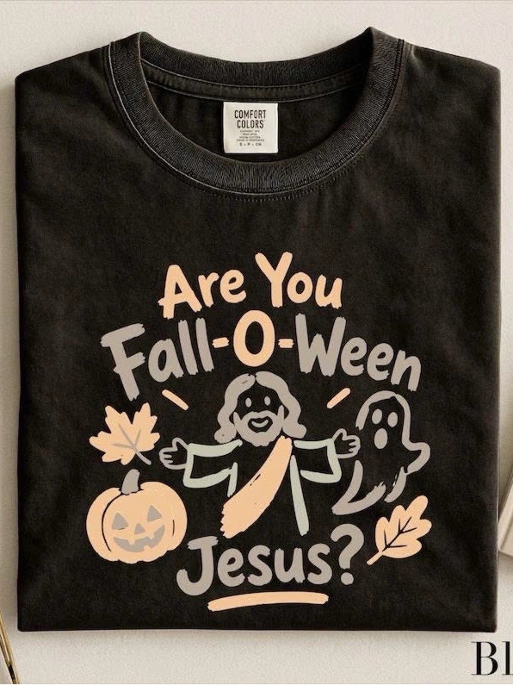 Comfort Colors Black 'Are You Fall-O-Ween Jesus?' Graphic Tee